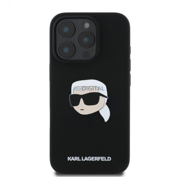 Karl Lagerfeld KLHMP16LSKHPPLK iPhone 16 Pro czarny/negru HC MagSafe Sil KL Head Print