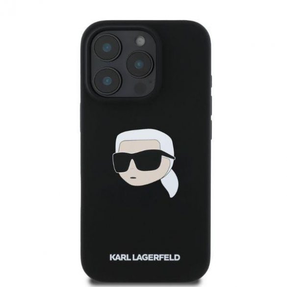 Karl Lagerfeld KLHMP16XSKHPPLK iPhone 16 Pro Max czarny/negru HC MagSafe Sil KL Head Print