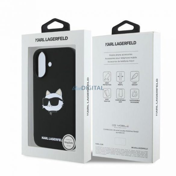 Karl Lagerfeld KLHMP16SSCHPPLK iPhone 16 czarny/negru HC MagSafe Sil Choupette Head Print