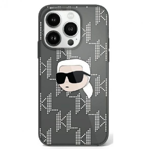 Karl Lagerfeld KLHCP16LHKLPKHK IML Karl Head Carcase rigide placate cu electrozi pentru iPhone 16 Pro - negru