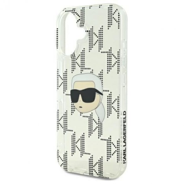 Karl Lagerfeld KLHCP16SHKLPKHT IML Karl Head Carcasă rigidă placată cu electrozi pentru iPhone 16 - transparent