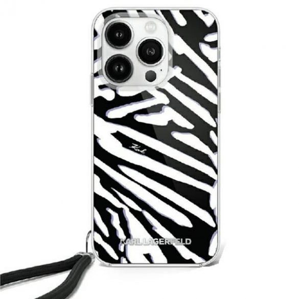 Karl Lagerfeld KLHCP16XHZBPKCCK IML Zebra Model & Cord hardcase pentru iPhone 16 Pro Max - negru