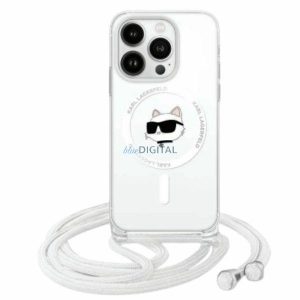 Karl Lagerfeld KLHMP16XHCCHNT IML Choupette Head & Cord Carcasă tare compatibilă MagSafe pentru iPhone 16 Pro Max - transparentă