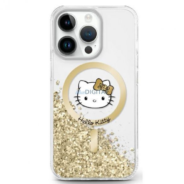 Hello Kitty HKHMP16SLGDIH Liquid Glitter Fever Carcasă tare compatibilă MagSafe pentru iPhone 16 - alb