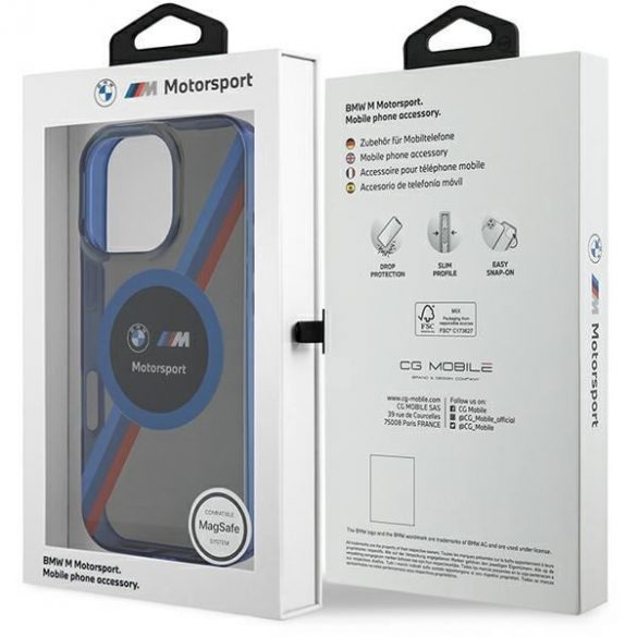 Carcasă BMW BMHMP16X23HTPUK Motosport IML Circle MagSafe pentru iPhone 16 Pro Max - negru