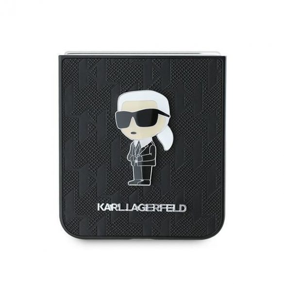 Karl Lagerfeld KLHCZF6SAPKINPK Z Flip6 F741czarny/negru Saffiano Monogram Ikonik Pin