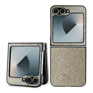 Guess GUHCZF6HGGSHD 4G Glitter Script tok Samsung Galaxy Z Flip6 F741 - arany színű