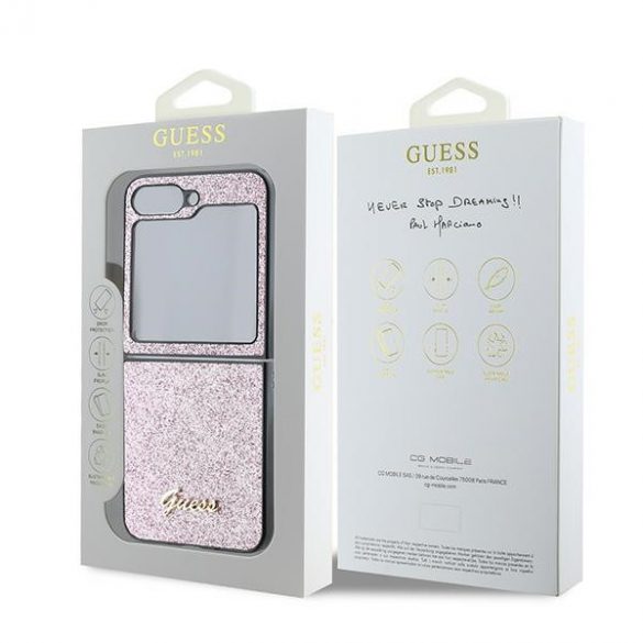 Guess GUHCZF6HGGSHP Z Flip6 F741 rożowy/roz 4G Glitter Script