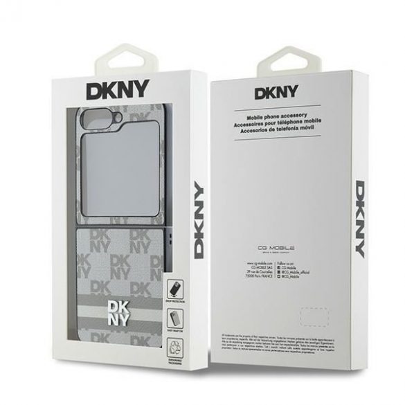 DKNY DKHCZF6PCPTSSE Z Flip6 F741 beżowy/bej Dungi imprimate cu model în carouri