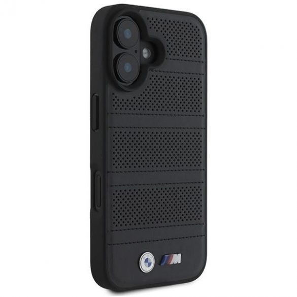 BMW BMHMP16S23PUSPK M Carcasă MagSafe cu linii perforate și cusute pentru iPhone 16 - negru