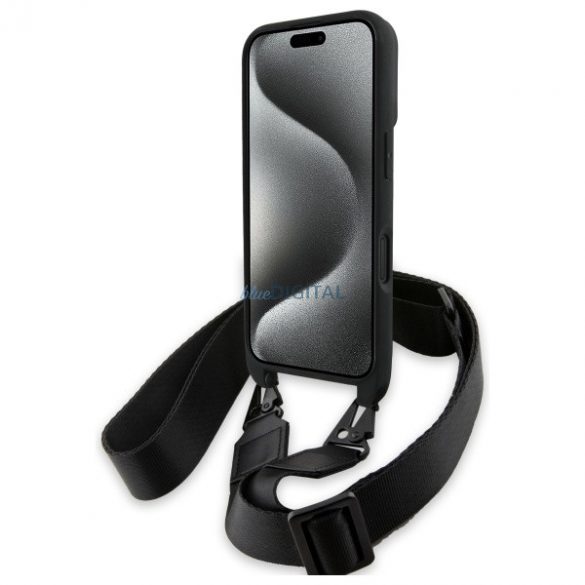 BMW BMHCP16S23PSCCK M Edition Carbon Stripe & Strap husă pentru iPhone 16 - negru