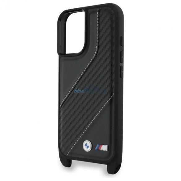 BMW BMHCP16S23PSCCK M Edition Carbon Stripe & Strap husă pentru iPhone 16 - negru