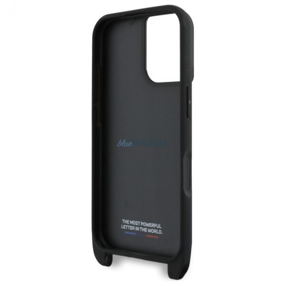 BMW BMHCP16S23PSCCK M Edition Carbon Stripe & Strap husă pentru iPhone 16 - negru