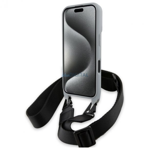 Carcasă rigidă BMW BMHCP16S23PSCCG M Edition Carbon Stripe & Strap pentru iPhone 16 - gri