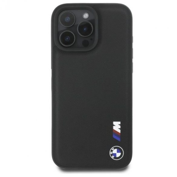 BMW BMHCP16X23PUSRK Carcasă cu logo din cauciuc neted pentru iPhone 16 Pro Max - negru