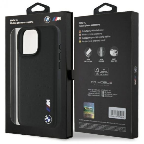 BMW BMHCP16X23PUSRK Carcasă cu logo din cauciuc neted pentru iPhone 16 Pro Max - negru