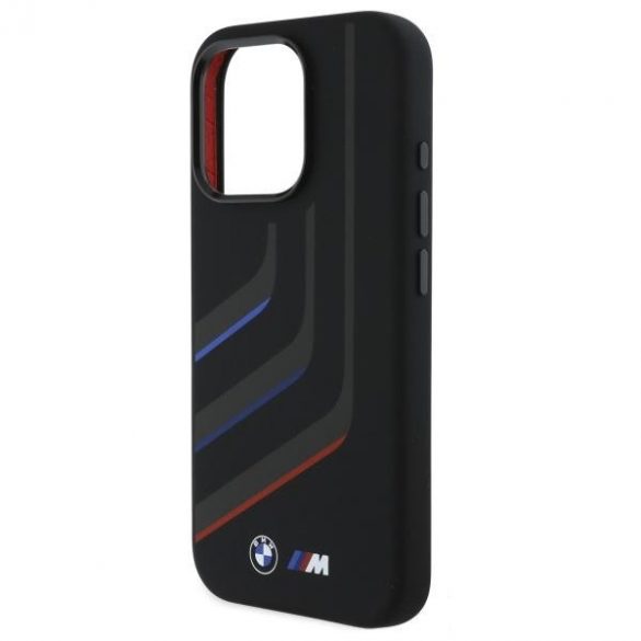 BMW BMHMP16X23SLIK Silicon Turning Lines Carcasă tare compatibilă MagSafe pentru iPhone 16 Pro Max - negru