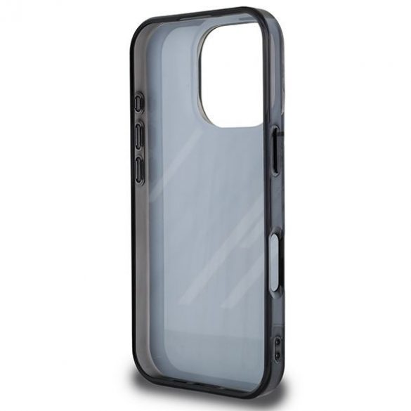 Carcasă BMW BMHCP16L23HTRAK Motosport IML Random Stripes pentru iPhone 16 Pro - negru