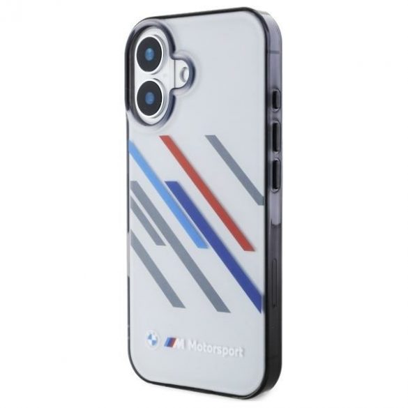 Carcasă BMW BMHCP16S23HTRAG Motosport IML Random Stripes pentru iPhone 16 - gri