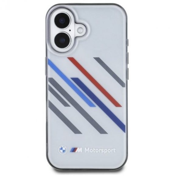 Carcasă BMW BMHCP16S23HTRAG Motosport IML Random Stripes pentru iPhone 16 - gri