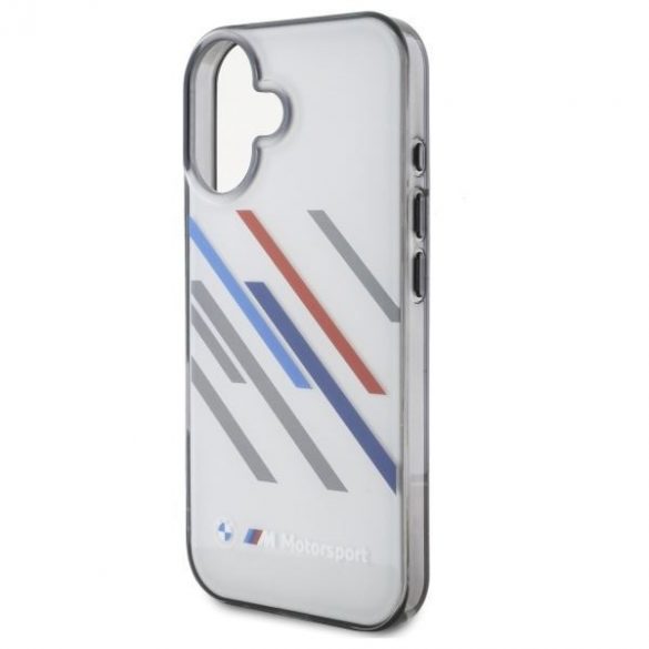 Carcasă BMW BMHCP16S23HTRAG Motosport IML Random Stripes pentru iPhone 16 - gri