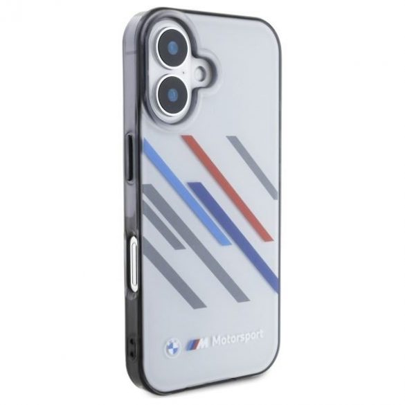 Carcasă BMW BMHCP16M23HTRAG Motosport IML Random Stripes pentru iPhone 16 Plus - gri