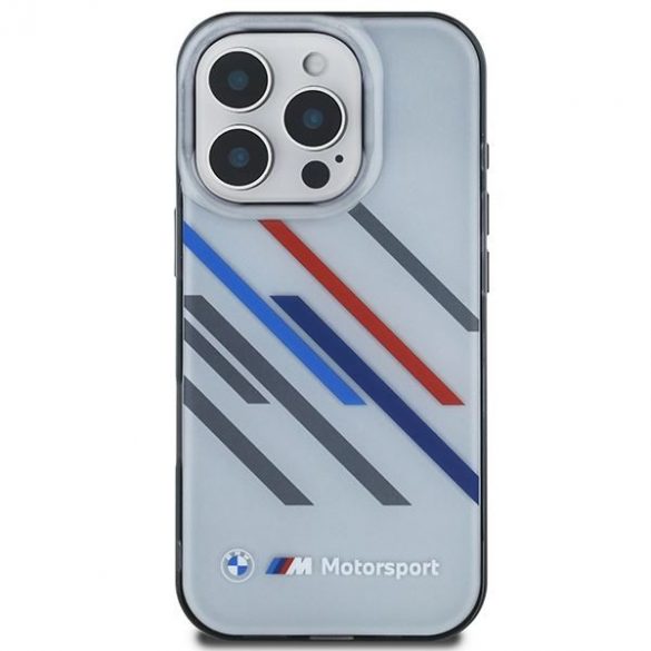 Carcasă BMW BMHCP16X23HTRAG Motosport IML Random Stripes pentru iPhone 16 Pro Max - gri