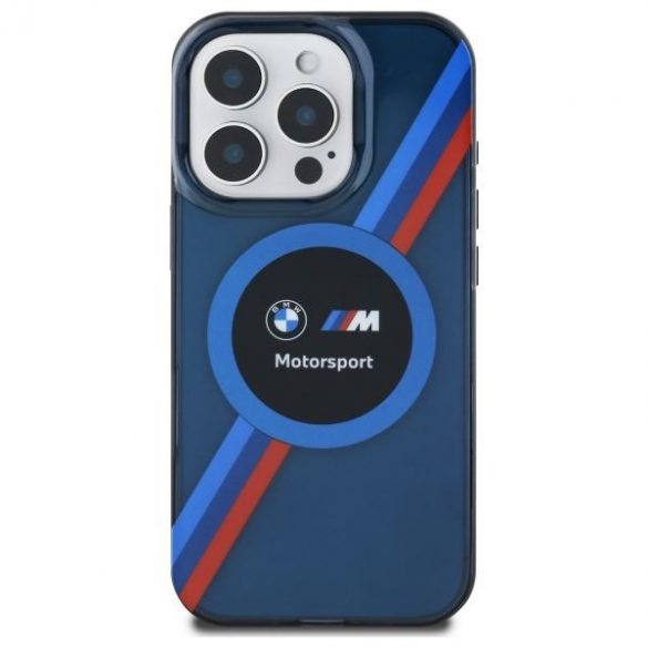 Carcasă BMW BMHMP16X23HTPUV Motosport IML Circle MagSafe pentru iPhone 16 Pro Max - albastru marin