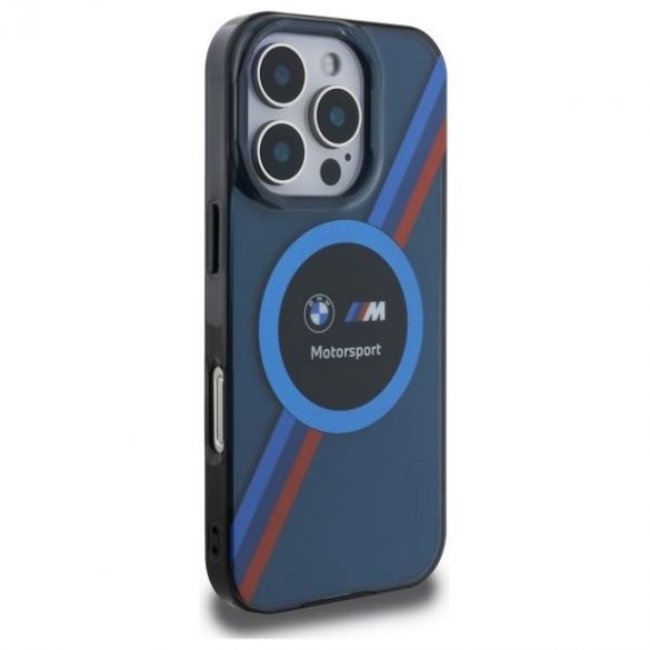 Carcasă BMW BMHMP16X23HTPUV Motosport IML Circle MagSafe pentru iPhone 16 Pro Max - albastru marin