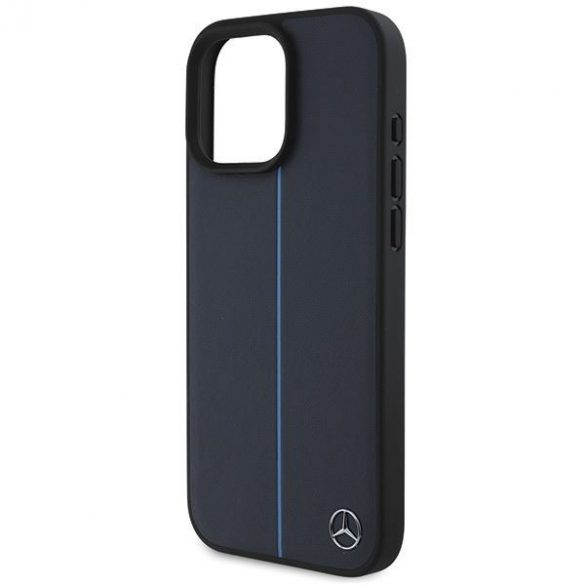 Mercedes MEHMP16X23RURBV MB Blue Line piele MagSafe Hard Case iPhone 16 Pro Max - Albastru marin