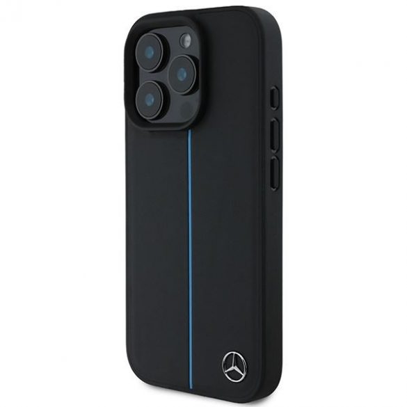 Mercedes MEHMP16X23RURBK MB Blue Line piele MagSafe hardcase iPhone 16 Pro Max - negru