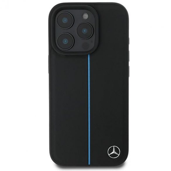 Mercedes MEHMP16X23RURBK MB Blue Line piele MagSafe hardcase iPhone 16 Pro Max - negru