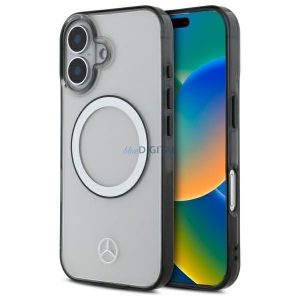 Mercedes MEHMP16S23HUOKC Carcasă rigidă cu logo imprimat compatibilă cu MagSafe pentru iPhone 16 - transparentă