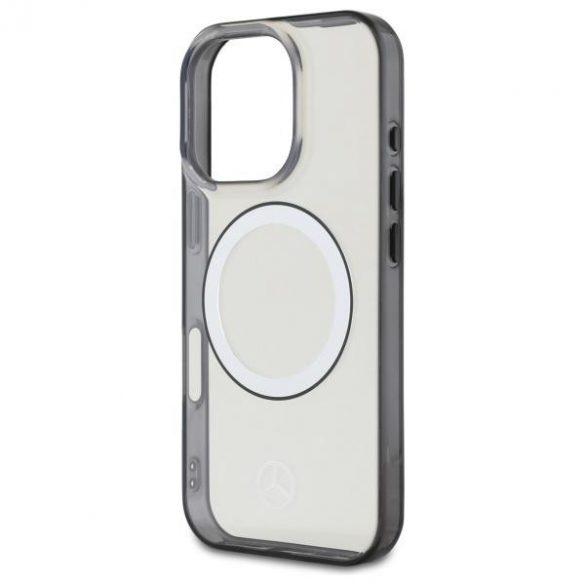 Mercedes MEHMP16X23HUOKC Carcasă rigidă cu logo imprimat compatibilă cu MagSafe pentru iPhone 16 Pro - transparentă
