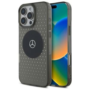 Mercedes MEHMP16L23HCPK MB Case Star Pattern carcasă rigidă pentru iPhone 16 Pro - negru