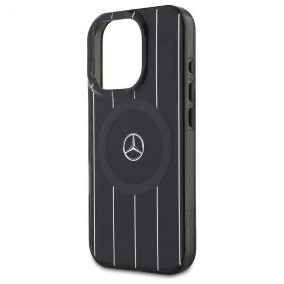 Mercedes MEHMP16L23HRSK MB Carcasă rigidă MagSafe cu două straturi de linii încrucișate pentru iPhone 16 Pro - negru