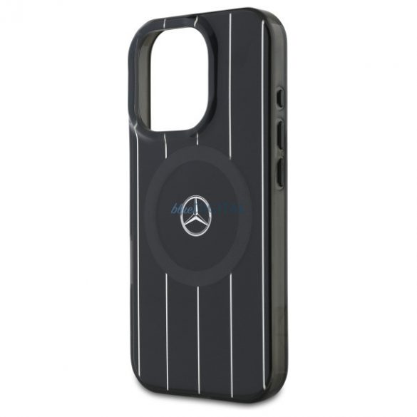 Mercedes MEHMP16X23HRSK MB Carcasă rigidă cu două straturi încrucișate MagSafe compatibilă pentru iPhone 16 Pro - Negru