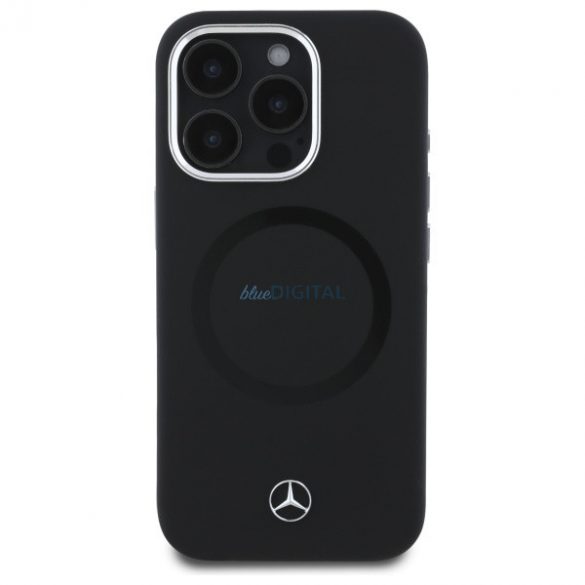 Mercedes MEHMP16L23SUTTK Silicon Tonal Logo Carcasă tare compatibilă MagSafe pentru iPhone 16 Pro - negru