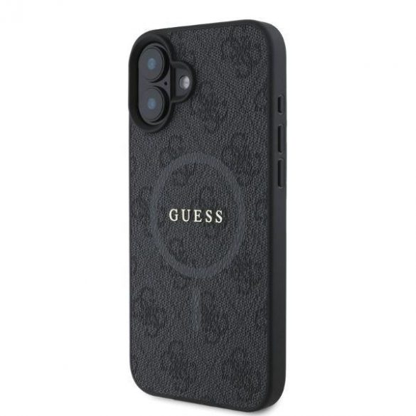 Guess GUHMP16SG4GFRK iPhone 16 6,1" czarny/negru MagSafe PU 4G Ring Classic Logo