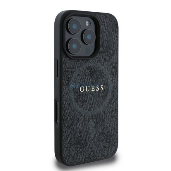 Guess GUHMP16LG4GFRK iPhone 16 Pro 6,3" czarny/negru MagSafe PU 4G Ring Classic Logo