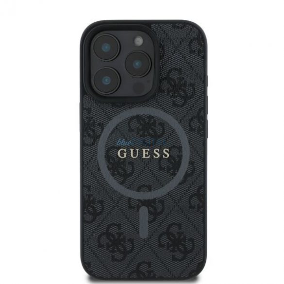 Guess GUHMP16LG4GFRK iPhone 16 Pro 6,3" czarny/negru MagSafe PU 4G Ring Classic Logo