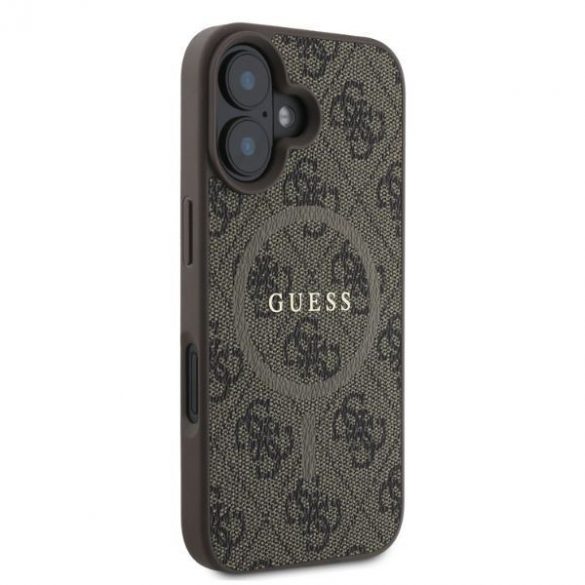 Guess GUHMP16SG4GFRW iPhone 16 6,1" brązowy/maro MagSafe PU 4G Ring Classic Logo