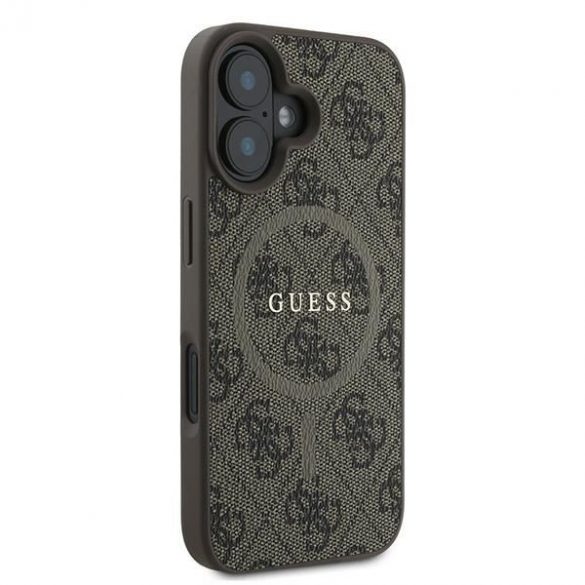 Guess GUHMP16MG4GFRW 4G Ring Classic Logo MagSafe carcase rigide pentru iPhone 16 Plus - maro