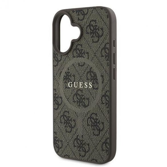 Guess GUHMP16MG4GFRW 4G Ring Classic Logo MagSafe carcase rigide pentru iPhone 16 Plus - maro