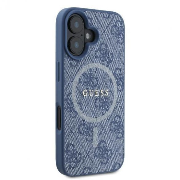 Guess GUHMP16MG4GFRB 4G Ring Classic Logo MagSafe carcasă tare pentru iPhone 16 Plus - albastru