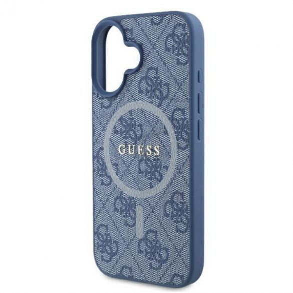 Guess GUHMP16MG4GFRB 4G Ring Classic Logo MagSafe carcasă tare pentru iPhone 16 Plus - albastru