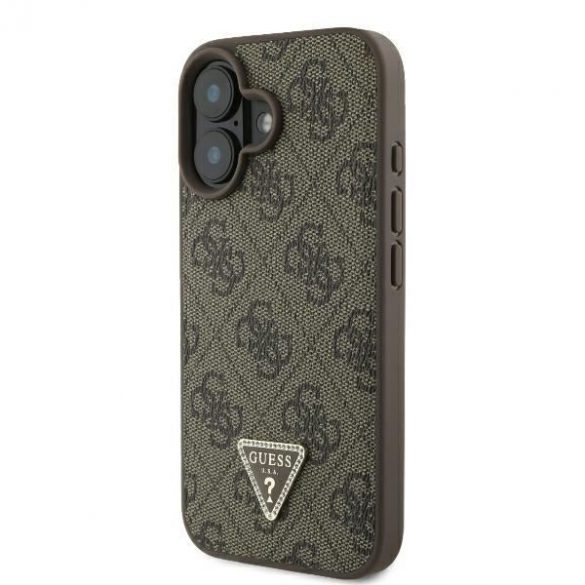 Guess GUHCP16SP4TDPW Piele 4G Triangle Strass Hard Case iPhone 16 - maro