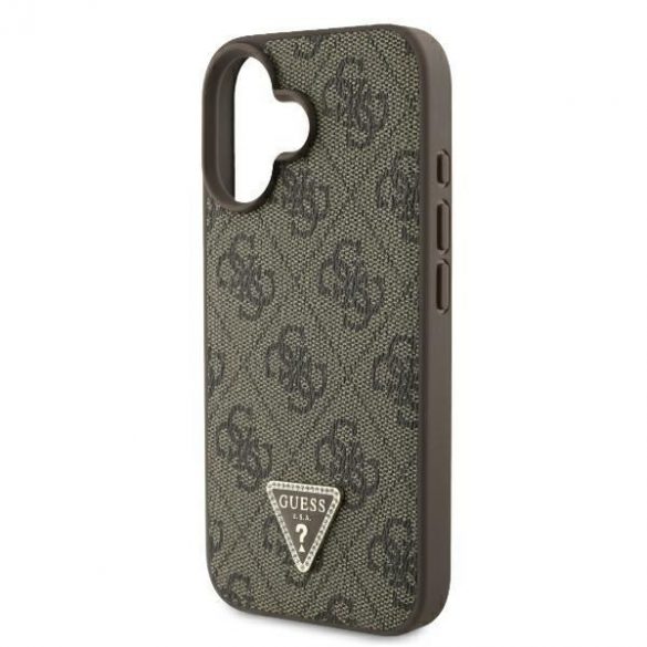 Guess GUHCP16SP4TDPW Piele 4G Triangle Strass Hard Case iPhone 16 - maro