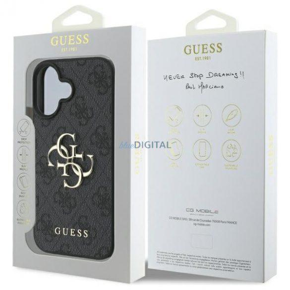 Guess GUHCP16M4GMGGR 4G Big Logo carcasă rigidă pentru iPhone 16 Plus - negru