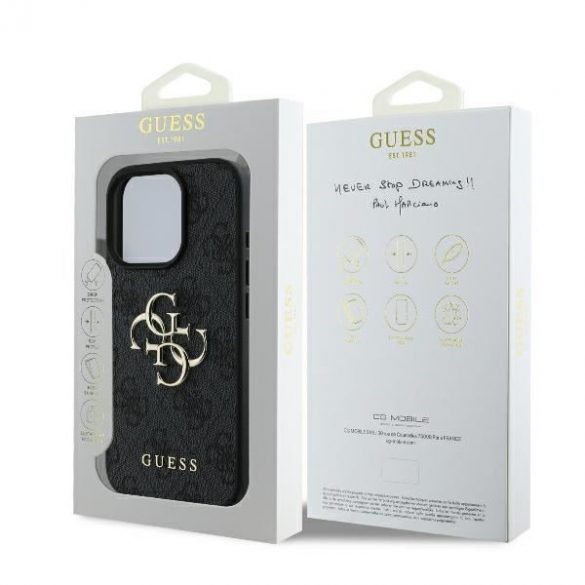 Guess GUHCP16X4GMGGR 4G Big Logo carcasă rigidă pentru iPhone 16 Pro Max - negru